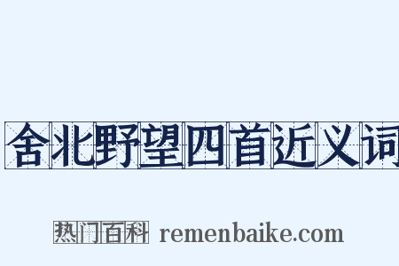 舍北野望四首近义词是什么意思的图片
